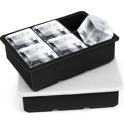 XXL Eiswürfelform Silikon 6er Pack mit Deckel, 5cm Eiswürfelbehälter, BPA-frei (1/5)