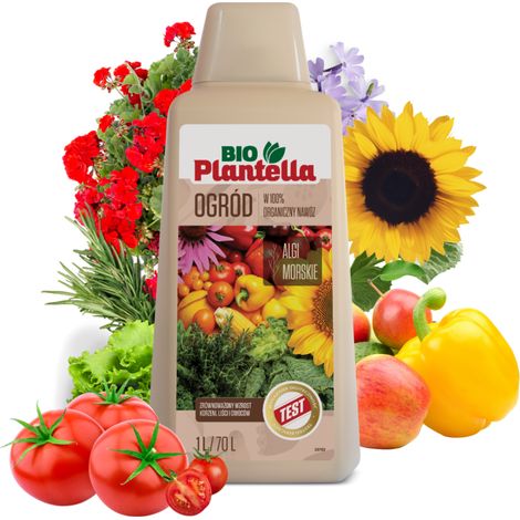 BIO PLANTELLA Ökologischer Algendünger für Gemüse, Kräuter, Obst und Blumen 1L