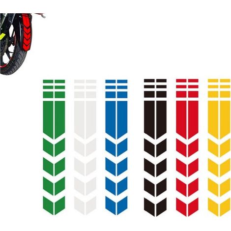 6 strisce riflettenti per motociclette, strisce di segnalazione riflettenti per parafanghi, strisce decorative a forma di freccia per parafanghi, impermeabili (1/5)