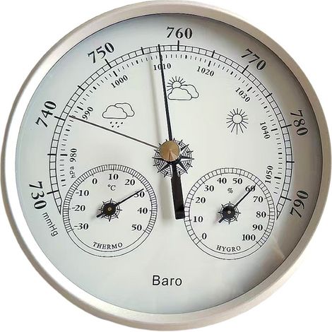 Baromètre, thermomètre et hygromètre 3 en 1, station météo murale, hygromètre portable (1/5)