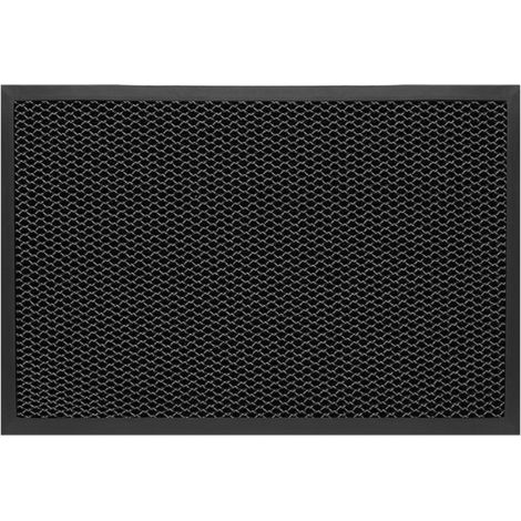 Paillasson d'entrée extérieur noir 43 x 76 cm, tapis d'entrée intérieur antidérapant et imperméable, profil bas, paillasson lavable pour porte, jardin, terrasse
