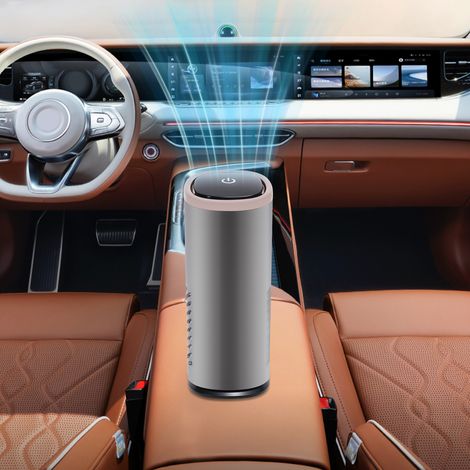 Luftreiniger, Grau Auto-Luftreiniger, HEPA Aktivkohle Composite Filterpatrone (1/5)