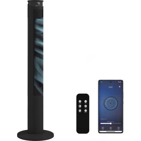 HOMCOM Tower Fan with WiFi Control 116 cm Black (1/5)