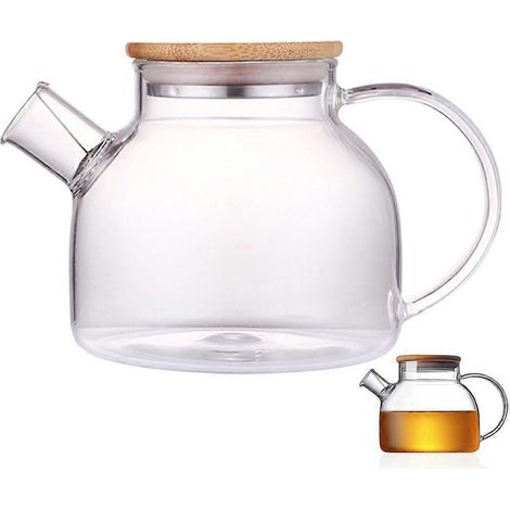 Pichet à eau en verre, pichet à eau de cuisine, pichet à eau de salon, récipient à eau, carafe en verre (1/3)