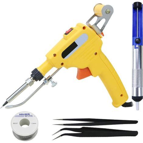 Lötkolben-Set, tragbare Lötpistole, elektrischer Lötkolben mit Innenheizung, automatisches Lötreparaturwerkzeug (gelb), LAOA (1/5)