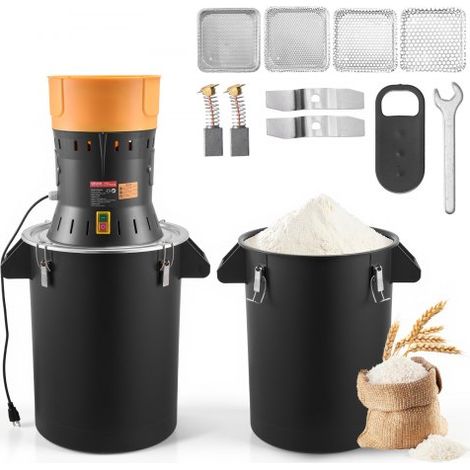 Elektrische Getreidemühle 53 L, Gewürzmühle 600 W, Gewürzmühle mit verzinkten & scharfen Klingen, Pulverisiermaschine für Trockenes Getreide Gewürze Müsli Kaffee Mais 500x385x880 mm (1/5)
