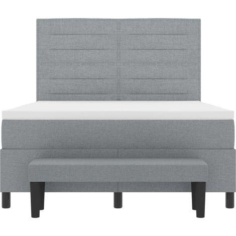 Maison Exclusive - Letto a molle con testiera Grigio chiaro 140 x 190 cm Tessuto (1/3)