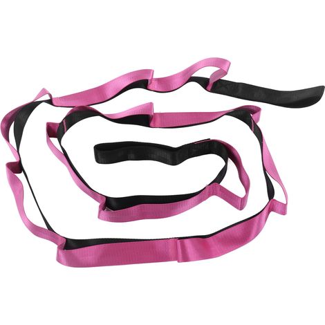 Sangle élastique de yoga en nylon, accessoire de fitness pour la maison, flexibilité et Pilates, rose rouge (1/5)
