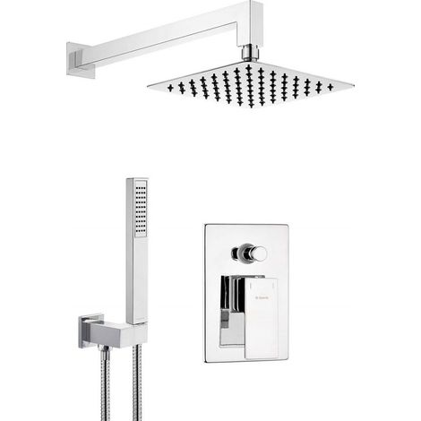 Deante Conjunto de ducha moderno cromo 20 cm x 20 cm
