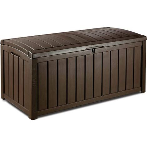 KETER BAULE DA GIARDINO GLENWOOD MARRONE 390 LT IN RESINA CM 128X65X61 H (70113) (1/5)