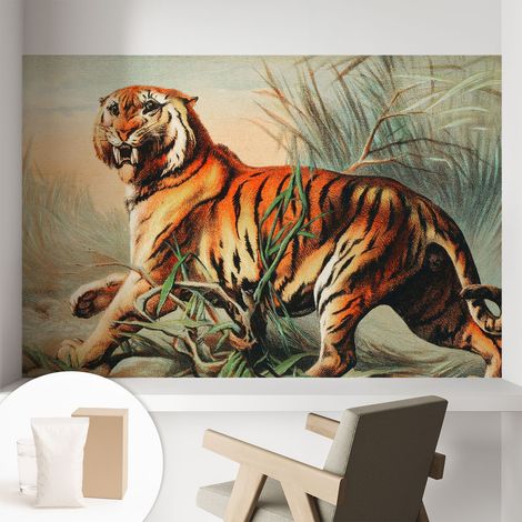 Carta Da Parati Non Tessuto - Di Alta Qualità Per Il Soggiorno La Cucina - Tendenze Moderne - Vlies Ecologico Natura di tigre 104x70 cm (1/5)