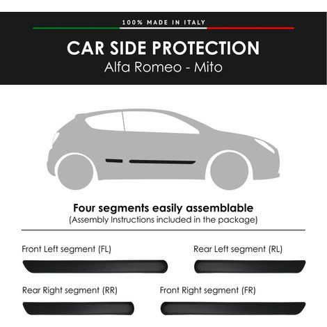 Modanature Laterali per Alfa Romeo con Biadesivo 3M - Modello: MITO