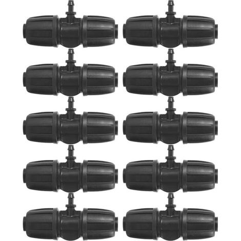 16mm à 4/7 Garden Lock Connecteurs en T Barbelés, 10pcs/Set Connecteurs pour PE Hose Garden Irrigation System (1/4)