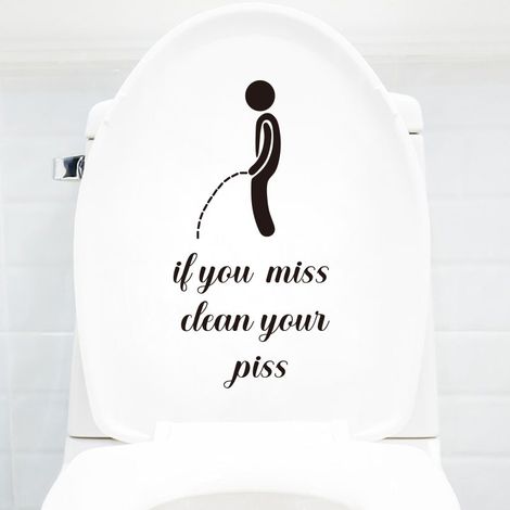 Autocollant mural amusant pour salle de bain ou cuisine : visage souriant - Toilettes