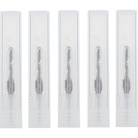 Lot de 5 fraises carbure tungstène 3,175x2x15mm pour machine CNC, fraise hélicoïdale de gravure et défonceuse (1/5)