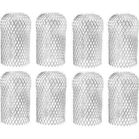 Set aus 8 Aluminium-Dachrinnenabdeckungen für Fallrohre mit ausziehbarem Laubschutzgitter (12 x 17 cm). (1/5)