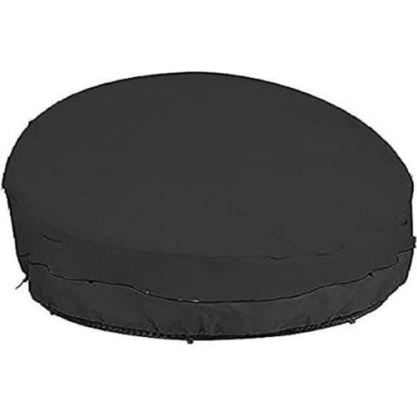 Housse de protection pour canapé‑lit rond jardin 228×83 cm – Oxford 420D imperméable noir (1/4)