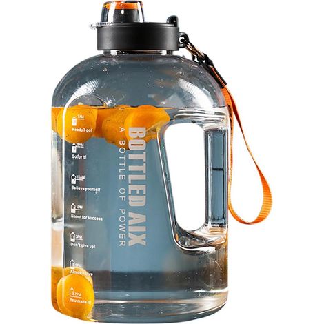 Garrafa de água portátil, 2200ml / Ideal para desporto e campismo - Laranja.