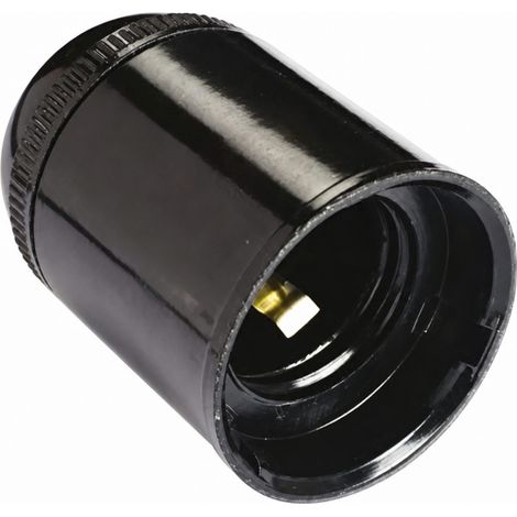 Presa E27, liscia, nera, diametro 10, 150W, 4A, 250V, anti-rotazione