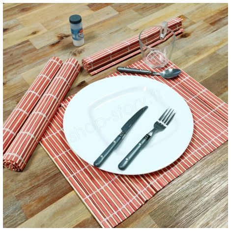 Lot de 4 Sets de Table en Bambou - Résistants et Faciles à Nettoyer (1/5)