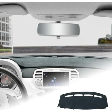 KUNKGIC Tapis de tableau de bord en flanelle Compatible avec Fiat 500 2008-2023 Pour intérieur de voiture Protection solaire Tapis de protection (1/4)