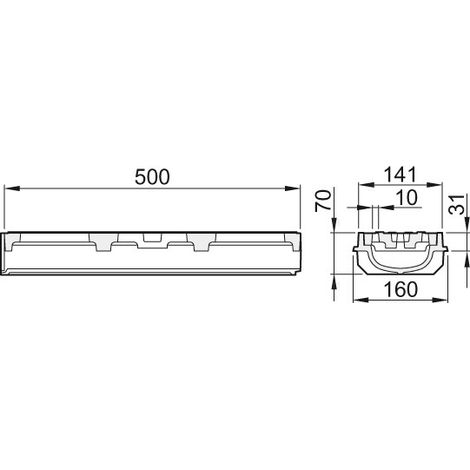 ACO Entwässerungsr. Aquapass NW100/ M125/ C250 VER/ Guss/ohne Stutzen, 5801.60.00