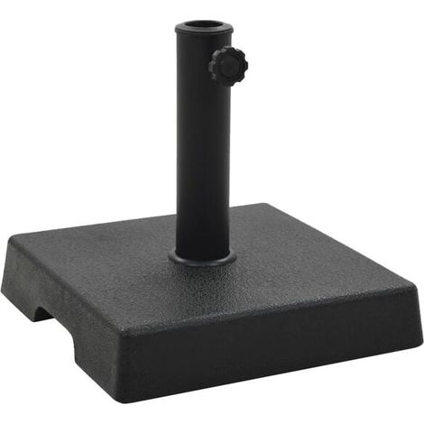 Pied de parasol carré, en résine, 8 kg, noir. (1/5)