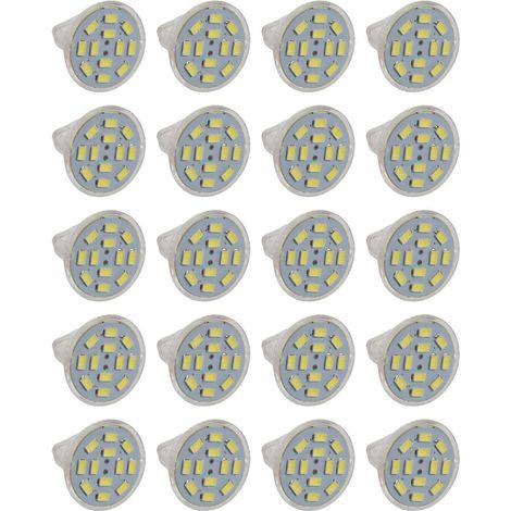 20 spots LED GU4 (MR11) 6 W, MR11, 12 SMD 5730, 570 lm, 12 V CC, blanc (1/5)