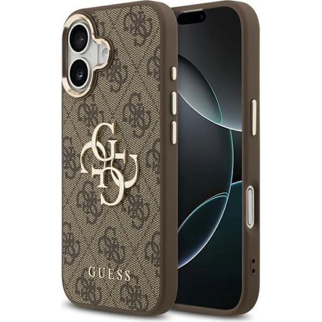 Coque Guess 4G Big 4G Classic Logo pour iPhone 17 - Marron et Or (1/5)