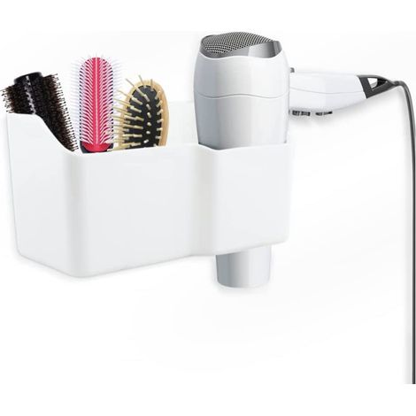 Porta Phon Parete Supporto Asciugacapelli Accessori Bagno Scomparti Portaoggetti (1/5)
