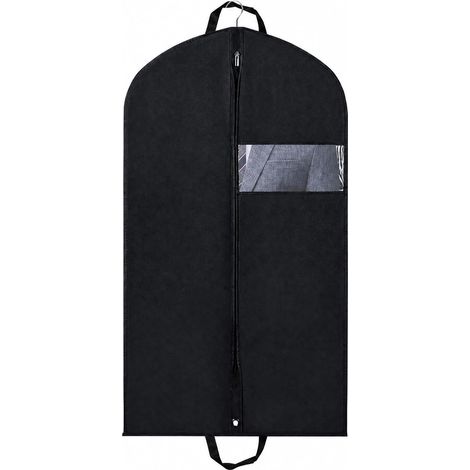 Pochette de rangement pour vêtements en non-tissé 120×60 cm, housse suspendue respirante anti-poussière et résistante à l’humidité, avec hublot transparent et poignée, pour manteaux et déplacements (1/5)
