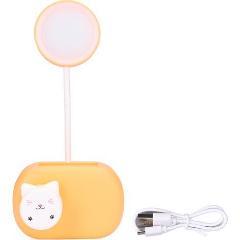 Faltbare und tragbare orangefarbene Schreibtischlampe, flexible Beleuchtung für Schlafzimmer und Büro. (1/5)