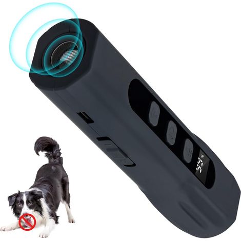 Mcbazel 3-en-1 Anti-Aboiements Ultrasoniques pour Chiens avec 3 Modes Ultrasoniques, Dispositif Anti-Aboiement Rechargeable, Répulsif Portable pour Intérieur et Extérieur (Noir) (1/5)