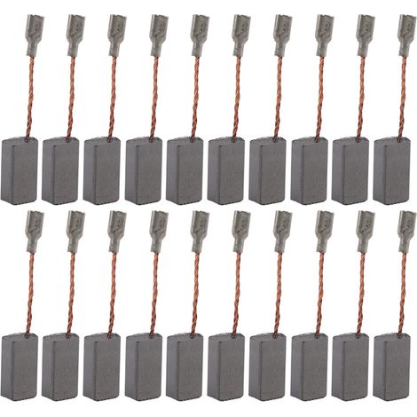 Paquete de 20 escobillas de carbón, 100 mm, 5 x 8 x 16 mm, alta conductividad, para motores eléctricos. (1/5)