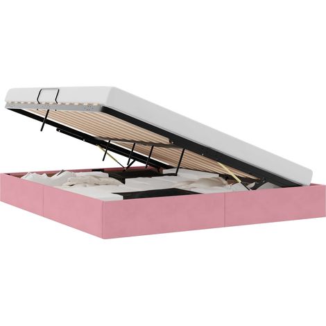 Maison Exclusive - Letto ottomano con archiviazione Rosa 160 x 200 cm Velluto