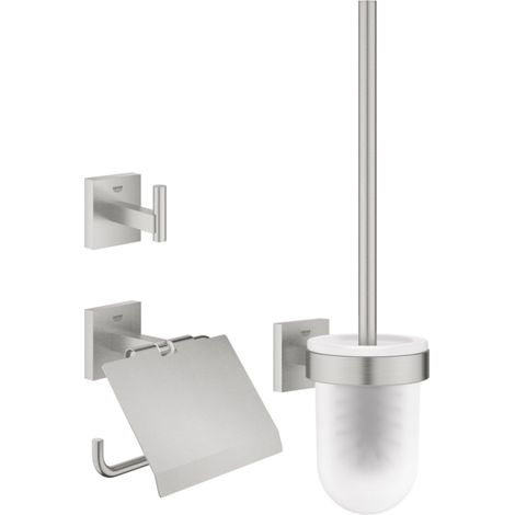 Set de accesorios para inodoro 3 en 1 GROHE Start Cube supersteel