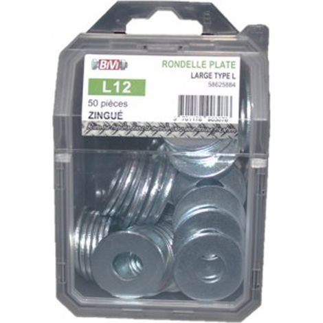 Rondelle plate large (L) NFE 25513 Zingué Coque de 100 pièces - 8 mm - BIVI