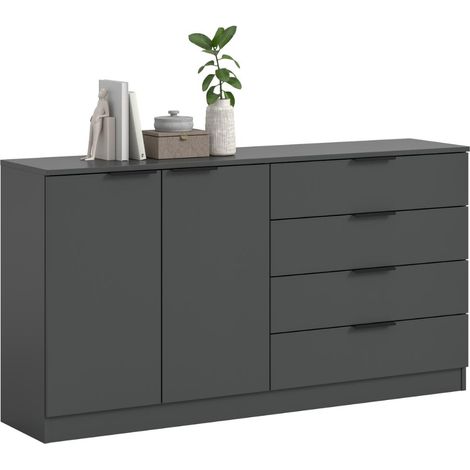 Kopenhagen Sideboard 4 Schubladen, 2 Türen Anthrazit.