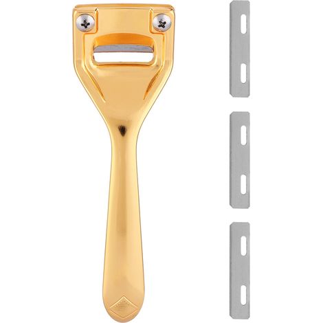 Outil de Découpe en Acier pour Cuir Artisanal avec 3 Lames Remplaçables (Doré) (1/5)