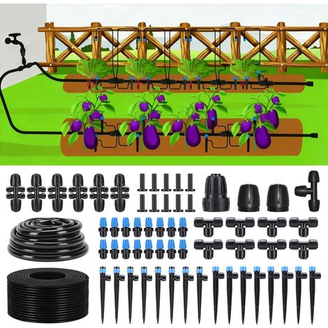 Système d'irrigation Jardin, 82Pcs Kit d'irrigation Goutte, Kit d'irrigation Goutte à Goutte Automatique avec 60m Tuyau, Kit arrosage Automatique pour Jardin pelouse Serre Plantes (1/5)