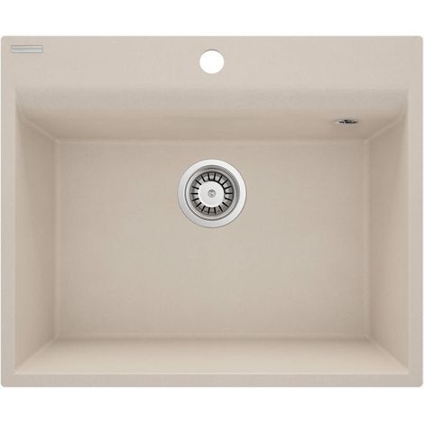 Lavello cucina in granito con 1 vasca 60x50 cm beige - Drax