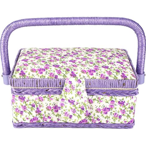 Panier à couture, boîte de rangement pour aiguilles et fils à coudre, boîte à aiguilles et fils haut de gamme, organiseur de bureau, boîte à reçus de couture pour un usage quotidien. (1/3)