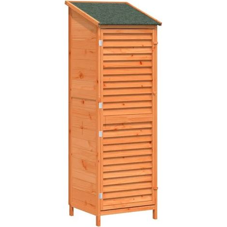 Chalet de jardin marron, 59 x 56 x 176 cm, bois de cèdre massif (1/5)