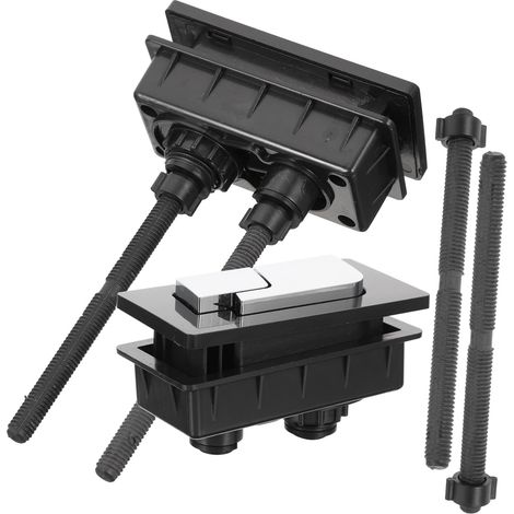 Bouton de chasse d’eau Double pour réservoir WC Noir Abs 2 Pcs (1/5)
