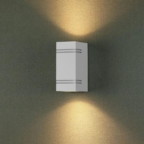 SILAMP Applique murale blanche carrée IP44 double faisceau GU10 (1/2)