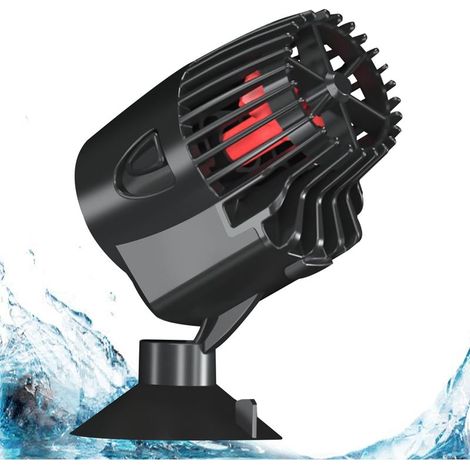 Pompe de débit pour aquarium, avec câble d'alimentation de 2 m, 3000 l/h, pompe à vague avec ventouse, pompe à eau ultra silencieuse pour aquariums d'eau douce et salée (noir) (1/5)