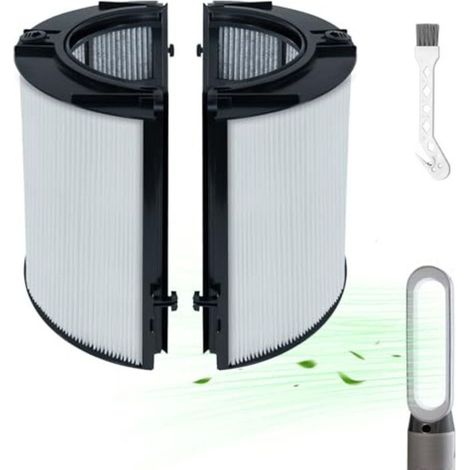 Filtre HEPA 2 en 1 et filtre à charbon actif compatible avec le purificateur d'air Dyson DP04 HP04 HP06 HP07 HP09 PH01 PH02 PH03 TP04 TP06 TP07 TP09, filtre de remplacement en verre 360° H13 True HEPA (1/5)