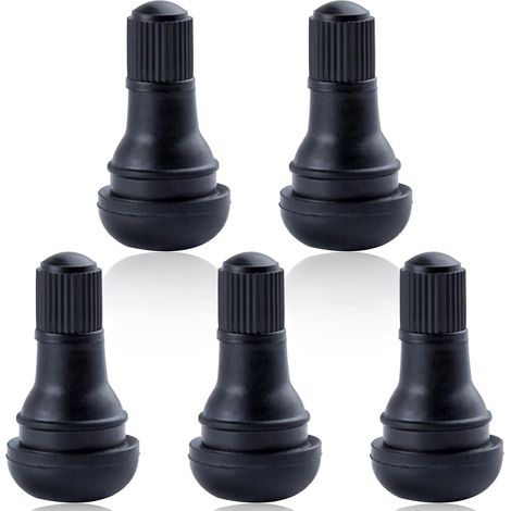 Caoutchouc Snap-in Court Noir Tige de Valve De Pneu Tubeless Tiges De Valve De Pneu pour Tubeless 0,453 Pouce 11,5 mm Trous de Jante sur Pneus De Véhicule Standard (1/5)