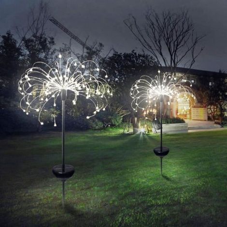 LED Lampe Éclairage Solaire lumière Décoration Extérieur pour Pelouse Jardin Parc Paysage Noël -120 LEDs Blanc (1/4)