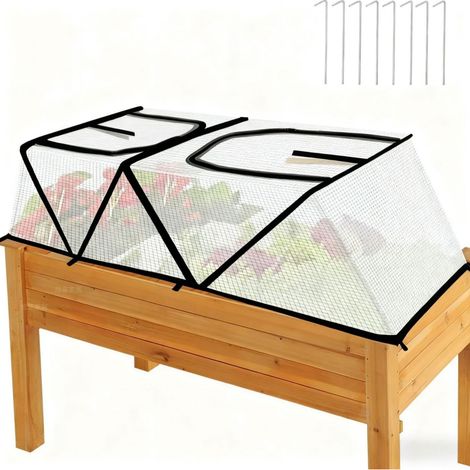 Serre Tunnel Pliable pour Plantes 120 x 33 x 38 cm, Housse de Protection PVC avec Fermeture Éclair et Piquets (1/5)